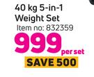 Trojan 40kg 5 In 1 Weight Set-Per Set