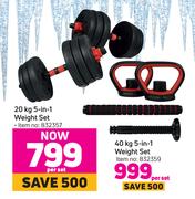 Trojan 40kg 5 In 1 Weight Set-Per Set