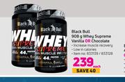 Black Bull Whey Supreme Vanilla Or Chocolate-908g Each