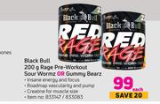 Black Bull Rage Pre-Workout Sour Wormz Or Gummy Bearz-200g Each