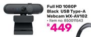 Winx Full HD 1080p Black USB Type-A Webcam WX-AV102