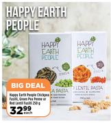 Happy Earth People Chickpea Fusilli, Green Pea Penne Or Red Lentil Fusilli-250g Each