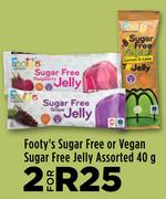 Footy's Sugar Free Or Vegan Sugar Free Jelly Assorted-For 2 x 40g