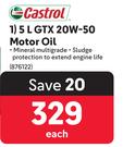 Castrol 5L GTX 20W-50 Motor Oil-Each