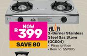 Alva 2-Burner Stainless Steel Gas Stove GCS04