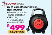 Powerworx 20m Cassette Extension Reel 10 Amp