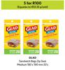 Glad Sandwich Bags Zip Seal Medium 180 x 190mm-For 2 x 20's