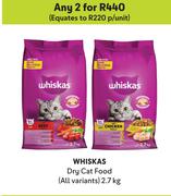 Whiskas Dry Cat Food (All Variants)-For Any 2 x 2.7Kg