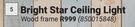 Bright Star Ceiling Light (Wood Frame) 850015848