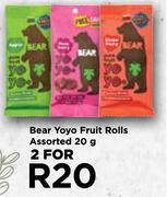 Bear Yoyo Fruit Rolls Assorted-For 2 x 20g