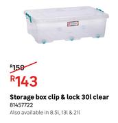 Storage Box Clip & Lock 30L Clear 81457722