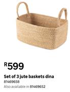 Dina Set Of 3 Jute Baskets 81469658