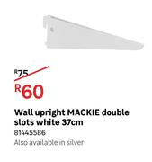 Mackie Wall Upright Double Slots White 37cm 81445586