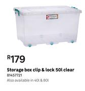 Storage Box Clip & Lock 50L Clear 81457721
