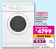 Defy 5Kg Air vented Tumble Dryer DTD258
