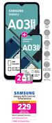 2 x Samsung Galaxy A03 Core 4G Smartphone-On Red Flexi 140