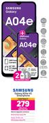 2 x Samsung Galaxy A04e 4G Smartphone-On Red Flexi 140 + On Promo 75