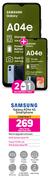 2 x Samsung Galaxy A04e 4G Smartpghone-On Red Flexi 200 + On Promo 75