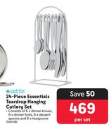 EEtrite 24-piece Essentials Teardrop Hanging Cutlery Set 340438-Per Set