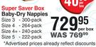 Pampers Super Saver Box Baby-Dry Nappies-Per Box