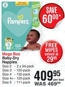Pampers Mega Box Baby-Dry Nappies-Per Box