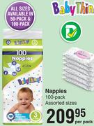 BabyThings Nappies 100 Pack (Assorted Sizes)-Per Pack