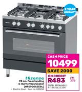 Hisense 90cm Freestanding 5-Burner Gas Cooker HFS90GA5EBL