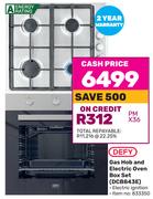 Defy Gas Hob And Electric Oven Box Set DCB843E