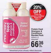 Protein Feed Shampoo & Conditioner Banded Pack Assorted-2 x 400ml Per Pack