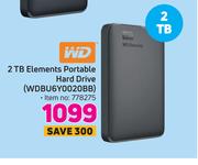WD 2TB Elements Portable Hard Drive WDBU6Y0020BB