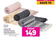 Always Home Cotton Or Chenille Throws (Assorted Colours)-Each