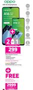 2 x Oppo A16 4G Smartphone-On 1GB Red Top Up Core More Data + On Promo 65