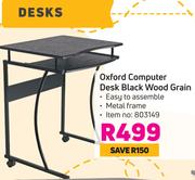 Oxford Computer Desk (Black Wood Grain)