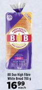 BB Duo High Fibre White Bread-700g Each