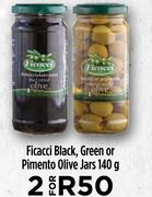 Ficacci Black, Green Or Pimento Olive Jars-For 2 x 140g