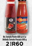 Bis Tomato Puree 680g Or La Belinda Tomato Passata 690g-For 2