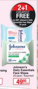 Johnson's Daily Essentials Face Wipes 25 Pack Assorted-Per Pack