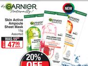 Garnier Skin Active Ampoule Sheet Mask Assorted-15g Each