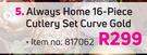 Always Home 16 Piece Cutlery Set (Curve Gold)