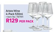 Aristo Wine Glasses 4 Pack (530ml)-Per Pack