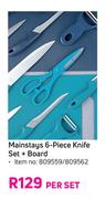 Mainstays 6 Piece Knife + Board-Per Set
