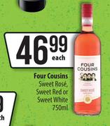Four Cousins Sweet Rose,Sweet Red Or Sweet White-750ml Each