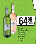 Protea Sauvignon Blanc,Chenin Blanc,Chardonnay Pinot Grigio Or Rose-750ml Each