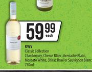 KWV Classic Collection Chardonnay,Chenin Blanc,Grenache Blanc,Moscato White-750ml Each