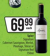 Spier Signature Cabernet Sauvignon,Merlot,Pinotage,Shiraz Or Signature Red-750ml Each