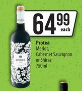 Protea Merlot, Cabernet Sauvignon Or Shiraz-750ml Each