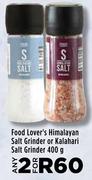 Food Lover's Himalayan Salt Or Kalahari Salt Grinder-For Any 2 x 400g