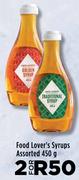 Food Lover's Syrups Assorted-For 2 x 450g