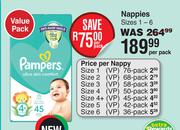 Pampers Nappies Value Pack Sizes 1-6-Per Pack