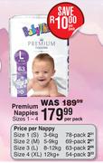 Baby Things Premium Nappies Sizes 1-4-Per Pack